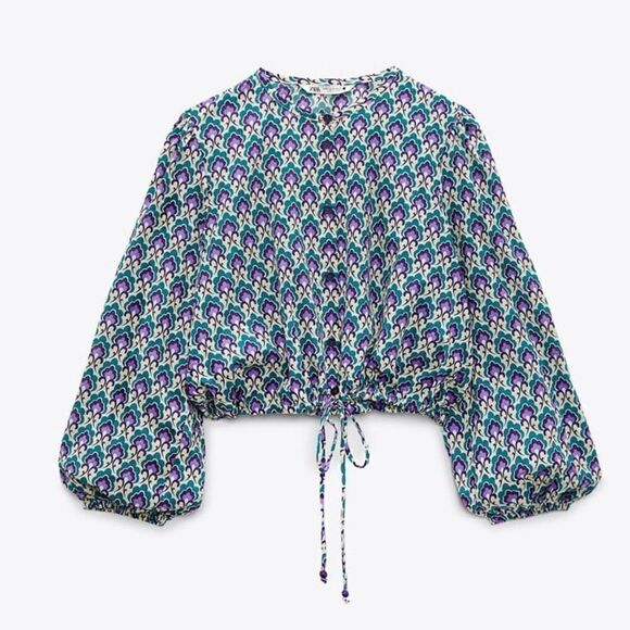 ZARA PRINTED COTTON TOP - Picture 13 of 15